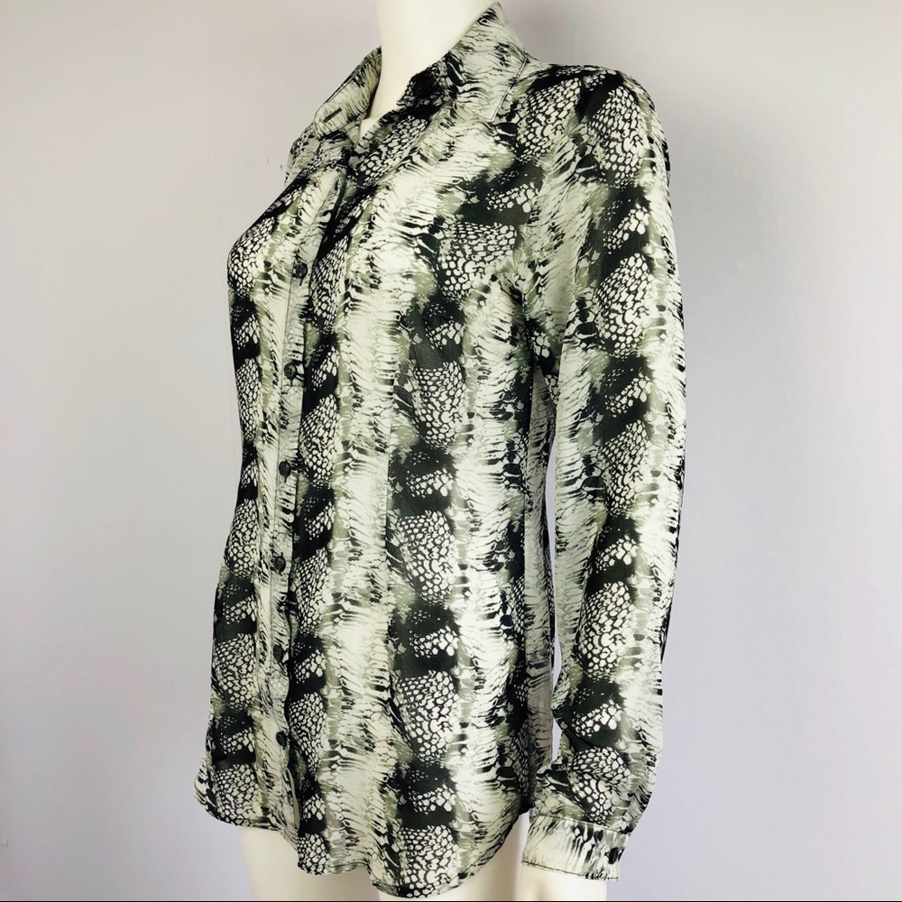 Cabi Python Snake Print Sheer Blouse Small #988 - image 3